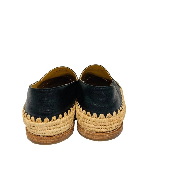 CHANEL Black Leather CC Interlocking Logo Espadrilles Flats Size 40 US 10 - Picture 4 of 10